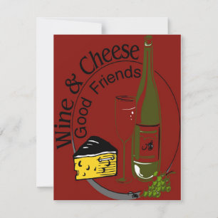 Wine Cheese Friends Invitation