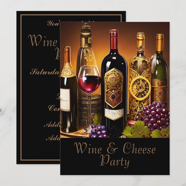 Wine & Cheese Party 2 Invitation (Front/Back)