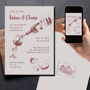 Wine & Cheese Party Any Occasion  Invitation