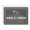 Wine & Cheese Party Black & White Chalkboard