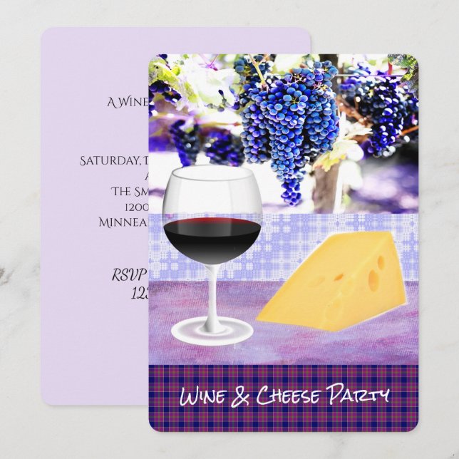 Wine & Cheese Party Invitation (Front/Back)