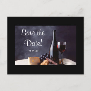 Wine_Cheese Save the Date! Announcement Postcard