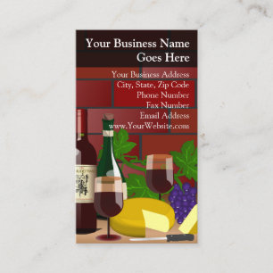 Wine Cheese Table Scene Food Restaurant Italian Business Card