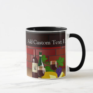 Wine Cheese Table Scene Mug