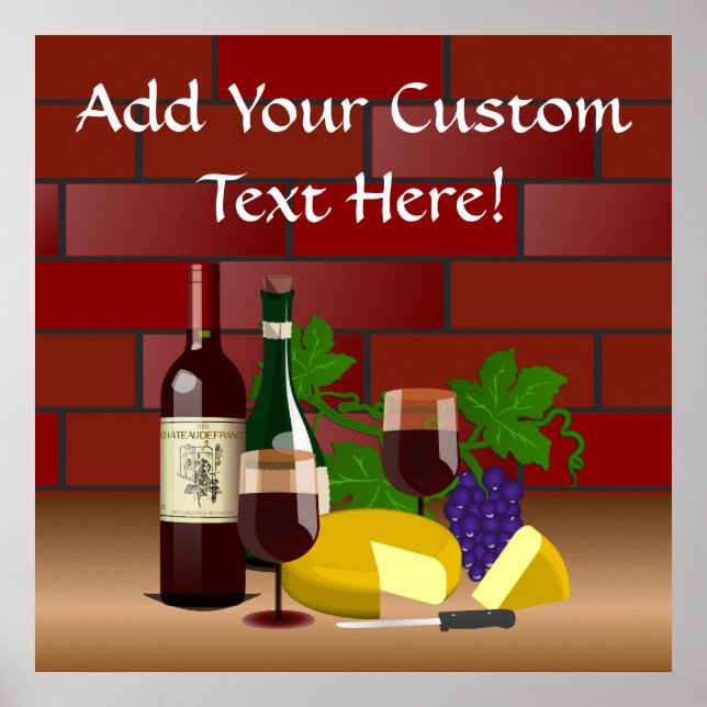 Wine Cheese Table Scene Poster (Front)