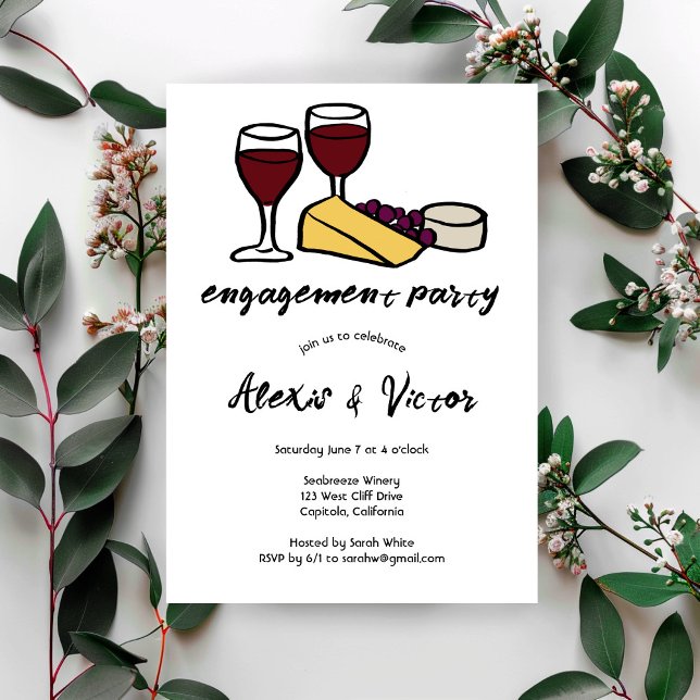 Wine & Cheese Tasting Engagement Party CUSTOM Invitation (Wine & Cheese Tasting Engagement Party CUSTOM Invitation
)