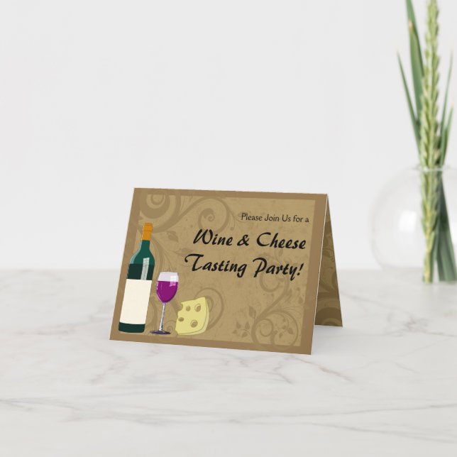 Wine & Cheese Tasting Party Invitation Cards (Front)