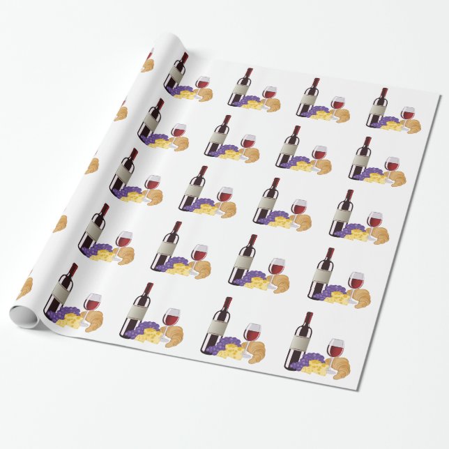 Wine & Cheese Wrapping Paper (Unrolled)