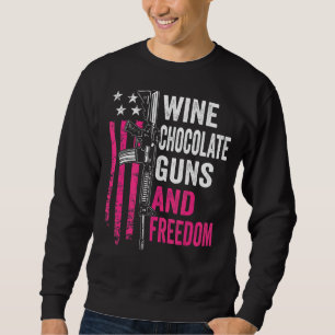 Wine Chocolate Guns & Freedom Pink Ar15 Womens Gu Sweatshirt