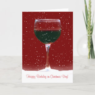 Wine Christmas Birthday Card