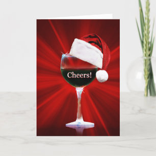 Wine Christmas Happy Holidays Card