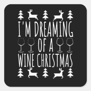 Wine Christmas Square Sticker