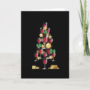 WINE CHRISTMAS TREE CARD