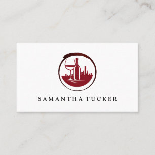 Wine City Red Logo Vineyard Estate Winery Business Card