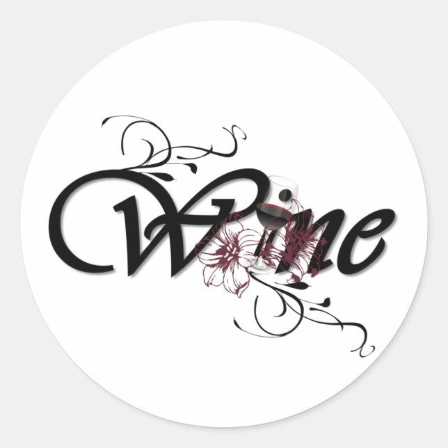 Wine Classic Round Sticker (Front)