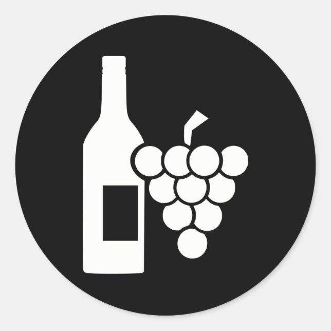 wine classic round sticker (Front)