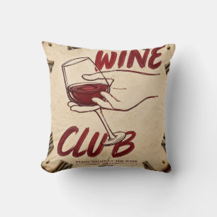 Wine Club Rustic Vineyard Kitchen Home Bar Cushion