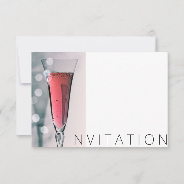 Wine Cocktail Party Invitation Vip Minimalism (Front)
