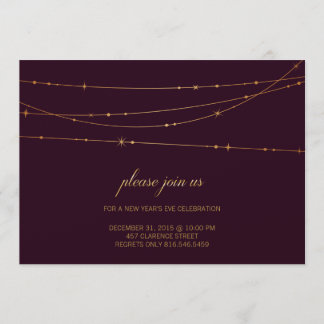 Wine Colour Birthday/New Year Party Invitation