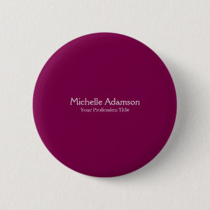 Wine Colour Professional Plain Modern 6 Cm Round Badge