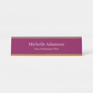 Wine Colour Professional Plain Modern Desk Name Plate