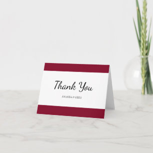 Wine Colour Stripe Thank Card