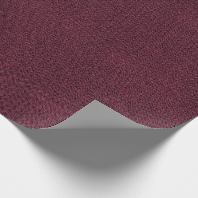 Wine Coloured Burlap Texture Wrapping Paper (Corner)