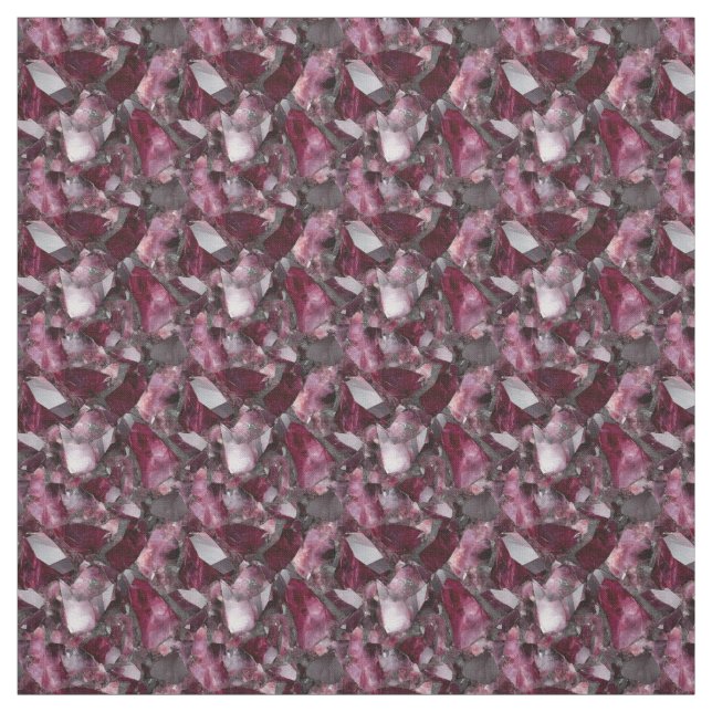 Wine Coloured Gemmstones Fabric (Swatch)