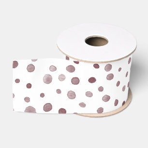 Wine Confetti Watercolor Dots Ribbon Grosgrain Ribbon