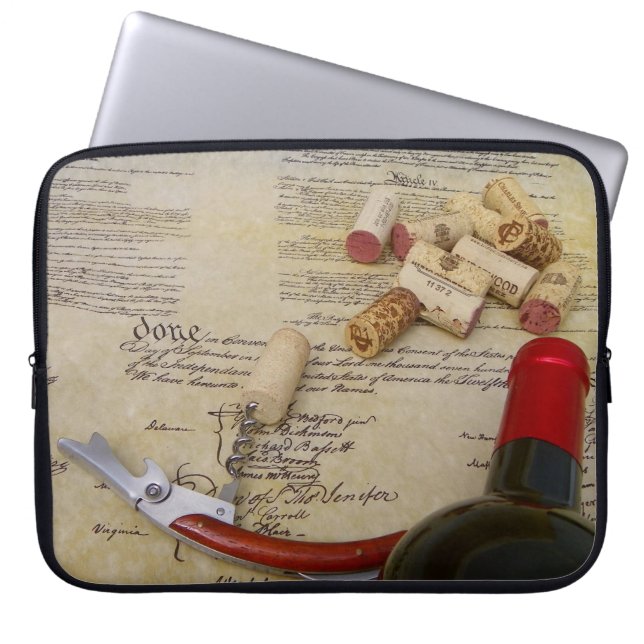 Wine & Constitution Laptop Sleeve! Sleeve (Front)
