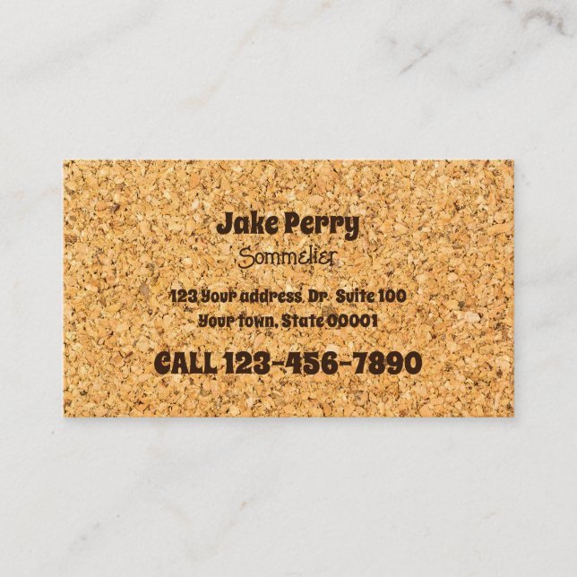 Wine Consultant Cork Business Card (Front)