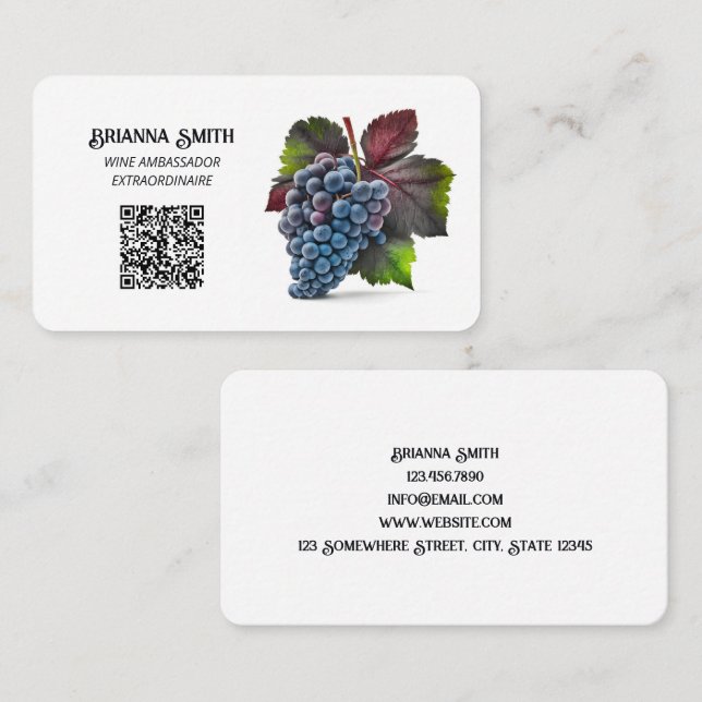 Wine Consultant Custom QR Business Card (Front/Back)