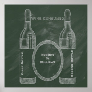 Wine Consumed Pub Chalk Collection by M.A Poster