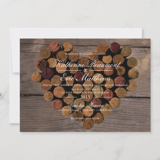 Wine Cork #2 Rustic Wedding Invitation (Front)