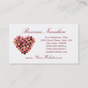 Wine Cork Heart Business Cards