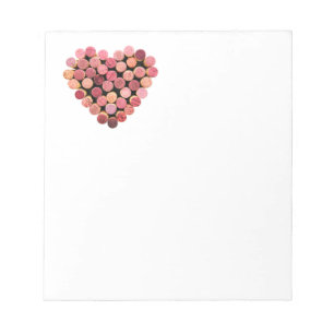 Wine Cork Heart Notepad