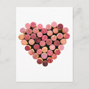 Wine Cork Heart Postcard