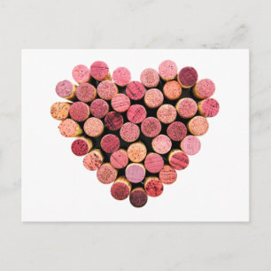 Wine Cork Heart Postcard