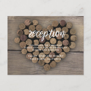 Wine Cork Heart Reception Card