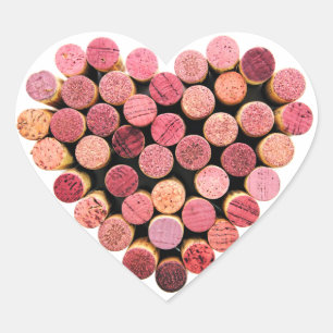 Wine Cork Heart Stickers