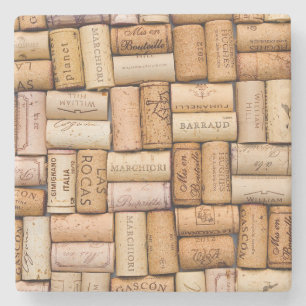 Wine cork stone coaster