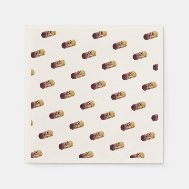 Wine-cork watercolor napkin (Front)