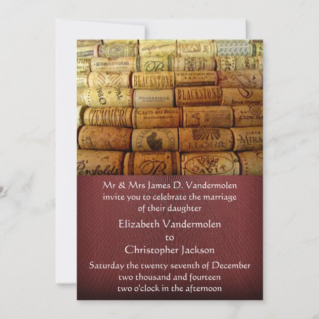 Wine Cork Wedding Invitation (Front)