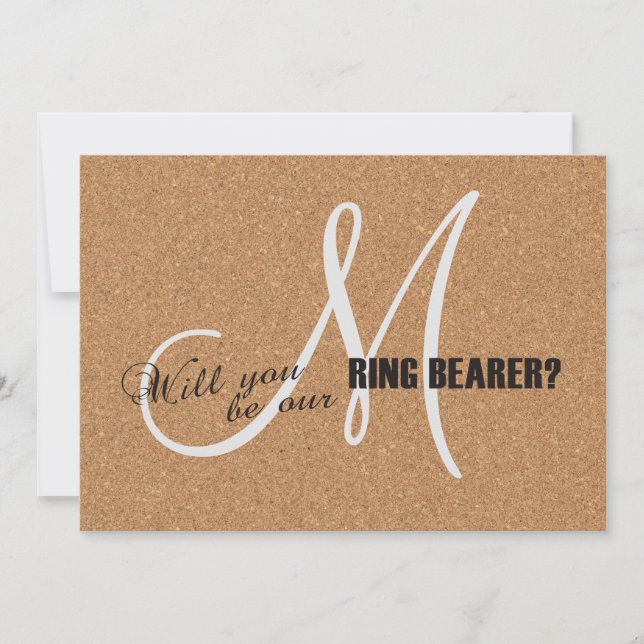 Wine Cork Wedding Will You Be My Ring Bearer Invitation (Front)