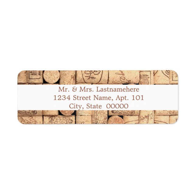 Wine Corks Address Labels (Front)