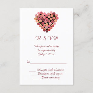 Wine Corks Heart Wedding RSVP