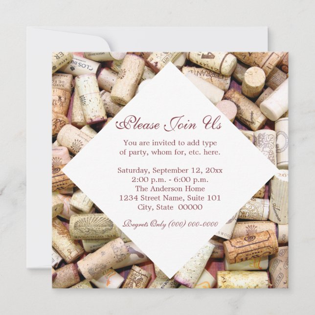 Wine Corks Invitations (Front)