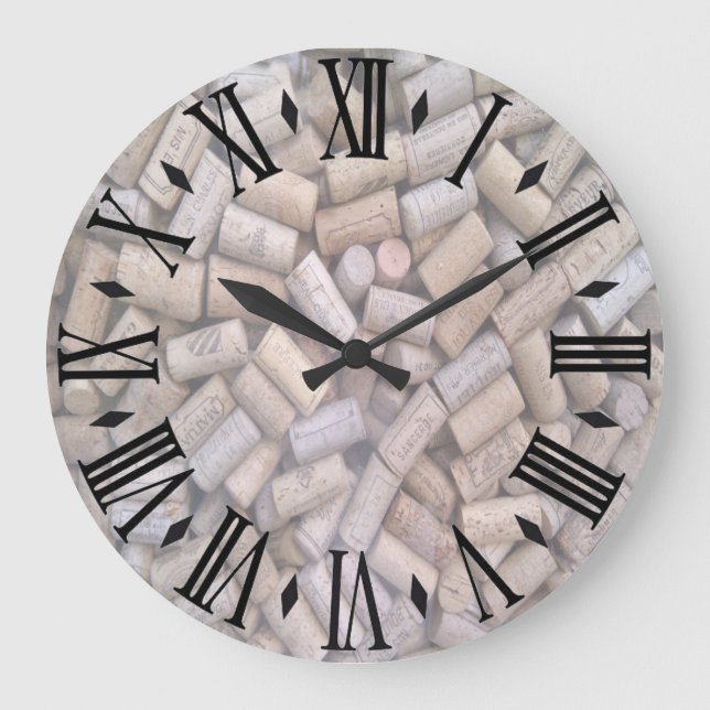 Wine Corks Large Clock (Front)