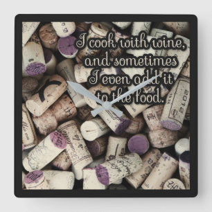 Wine Corks Quote wall clock