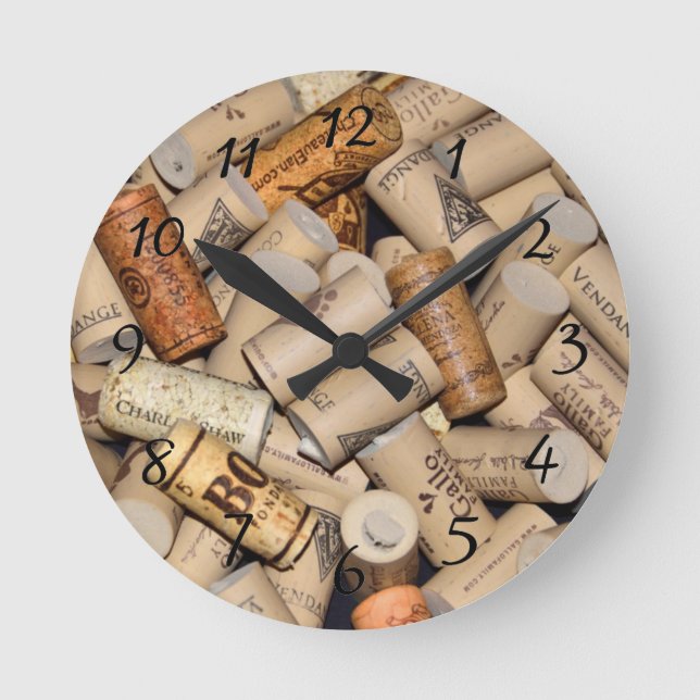 Wine Corks Round Clock (Front)
